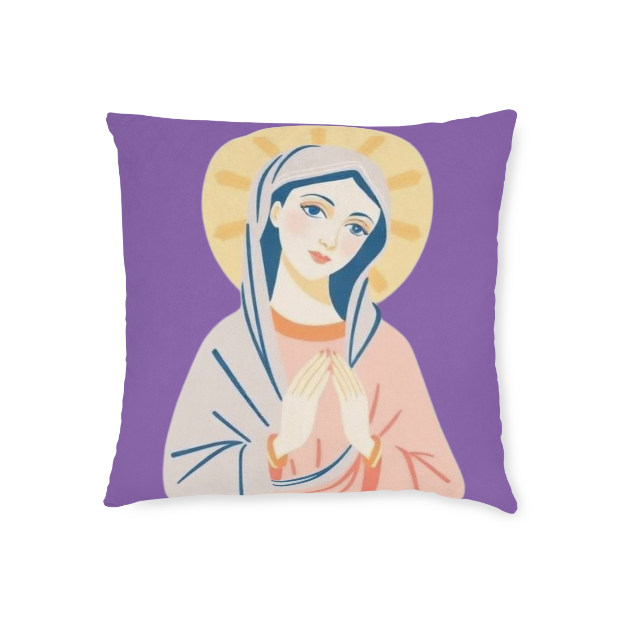 Virgin Mary Decorative Square Pillow — Religious Prayer Cushion for Christian Home Decor, Marian Gift - Image 9