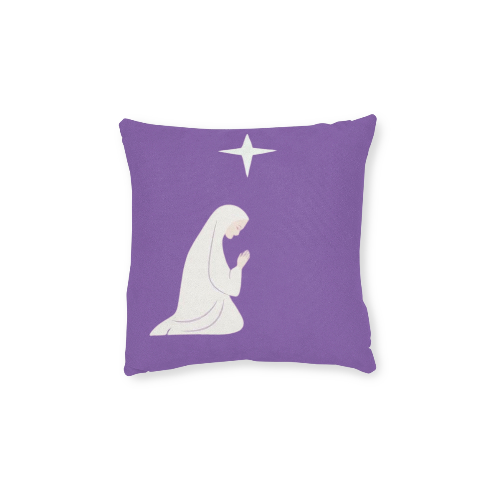 Praying Virgin Mary Square Pillow – Nativity Christmas Decorative Cushion - Image 5