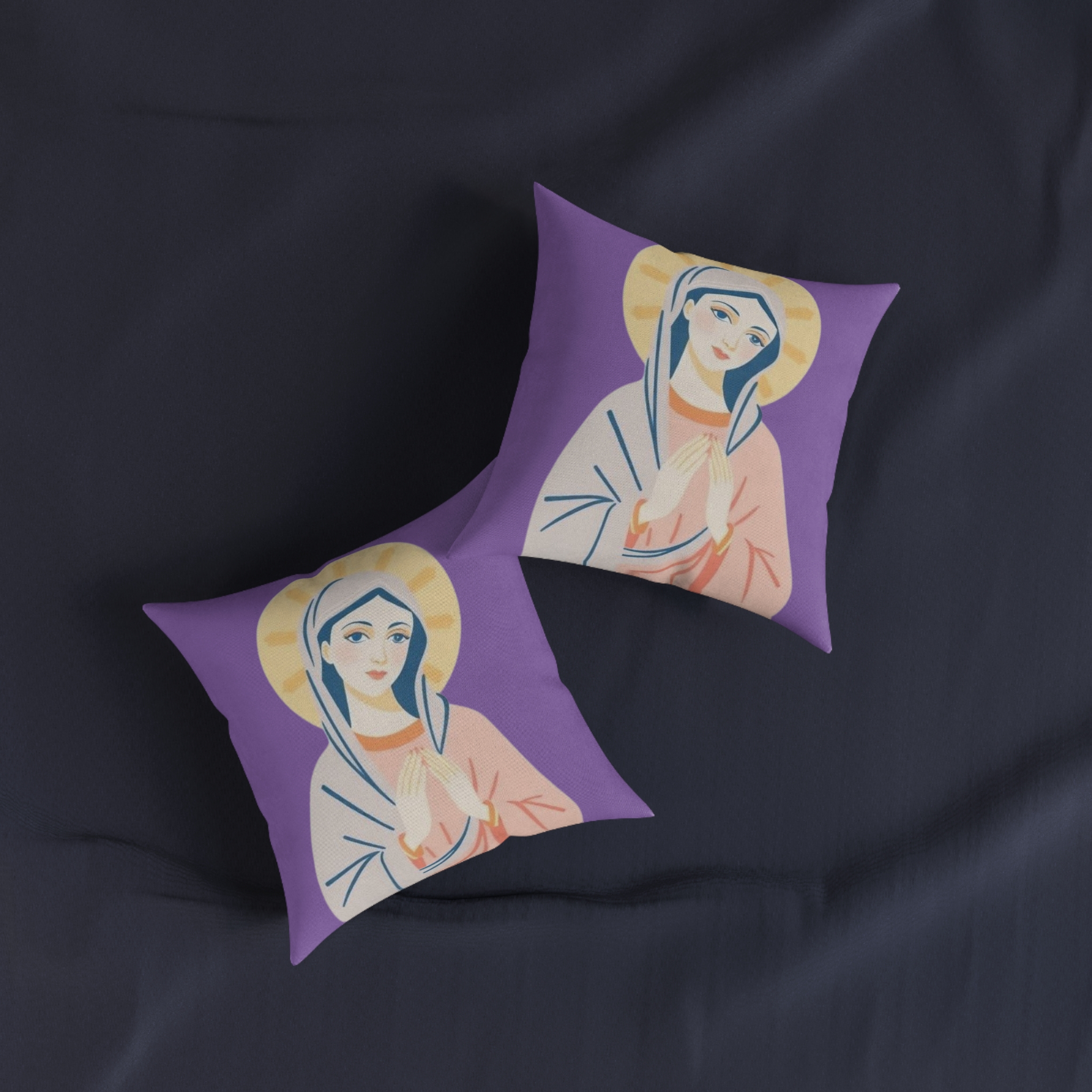 Virgin Mary Decorative Square Pillow — Religious Prayer Cushion for Christian Home Decor, Marian Gift - Image 7