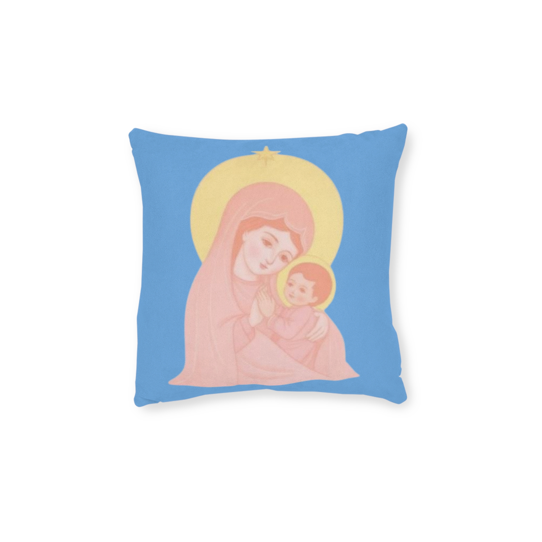 Virgin Mary & Baby Jesus Decorative Pillow — Soft Pastel Religious Throw Pillow for Nursery & Christian Gifts - Image 6