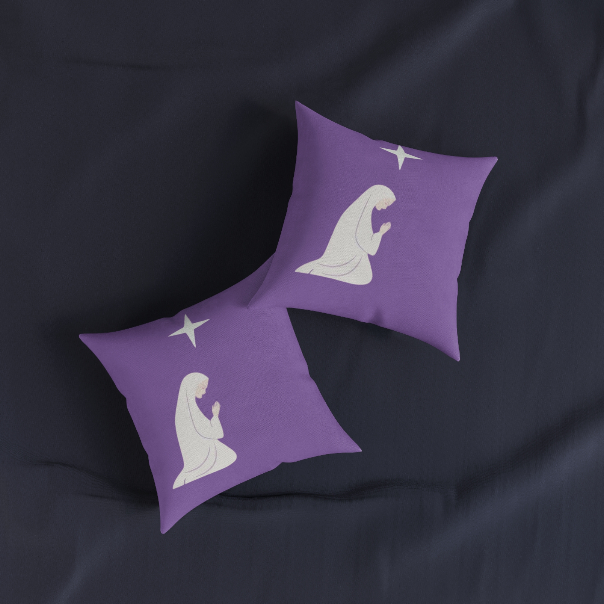 Praying Virgin Mary Square Pillow – Nativity Christmas Decorative Cushion - Image 7