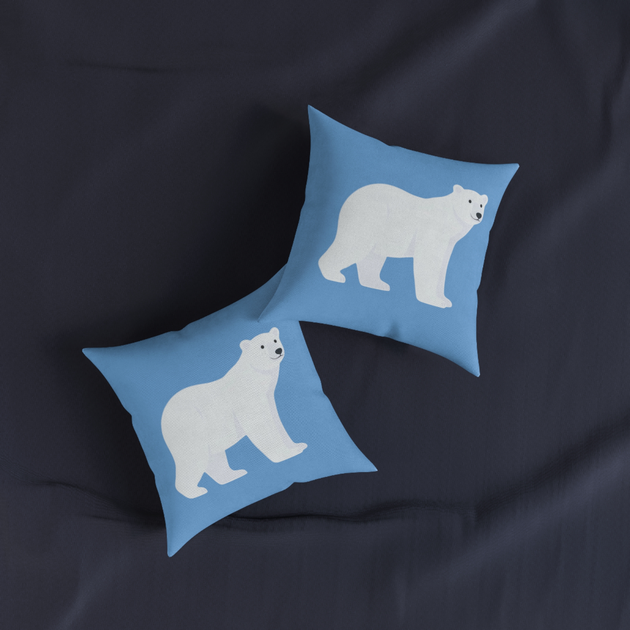 Polar Bear Square Pillow – Cute Arctic Animal Decorative Throw Pillow - Image 7