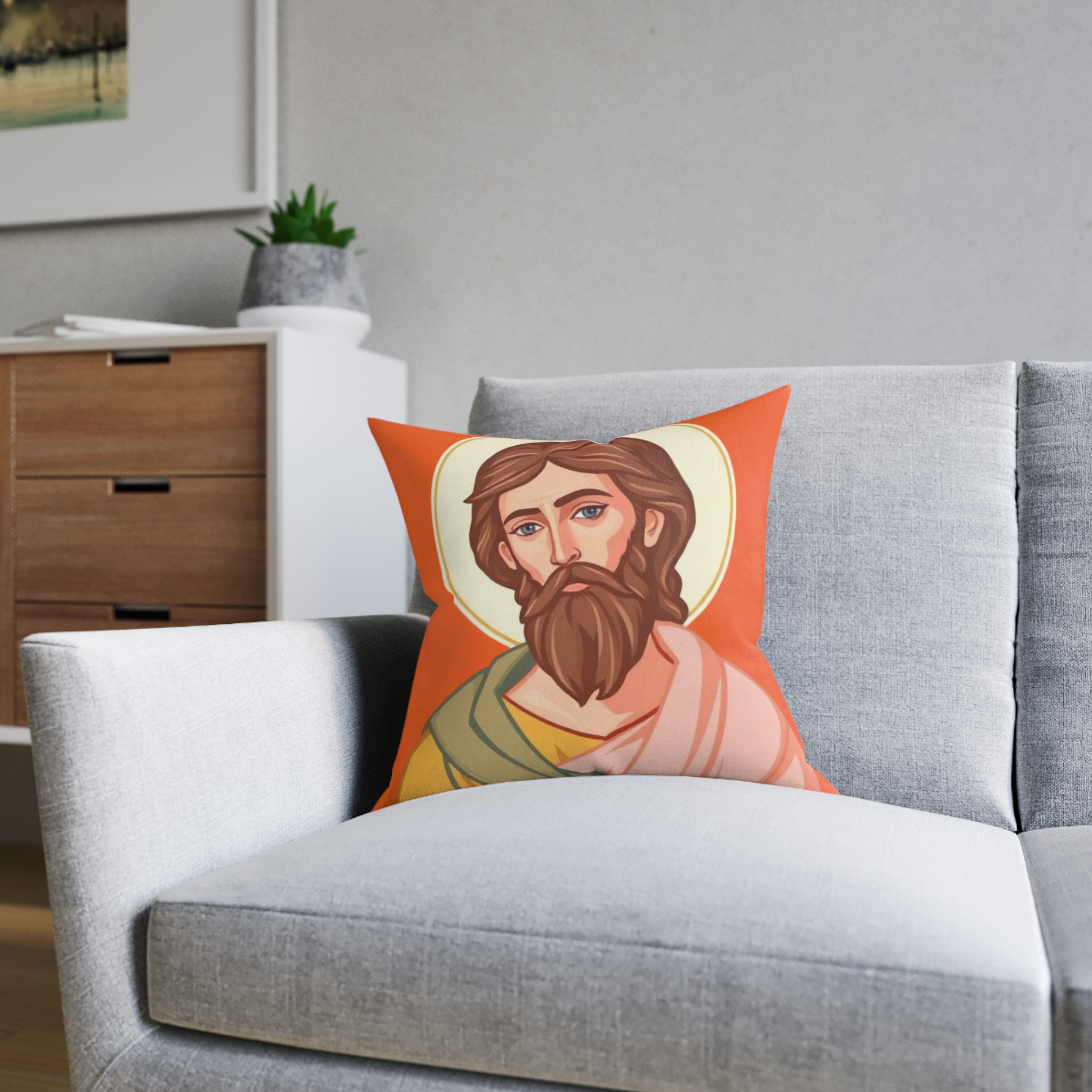 Saint Icon Decorative Pillow — Religious Jesus Throw Pillow for Christian Home Decor - Image 12