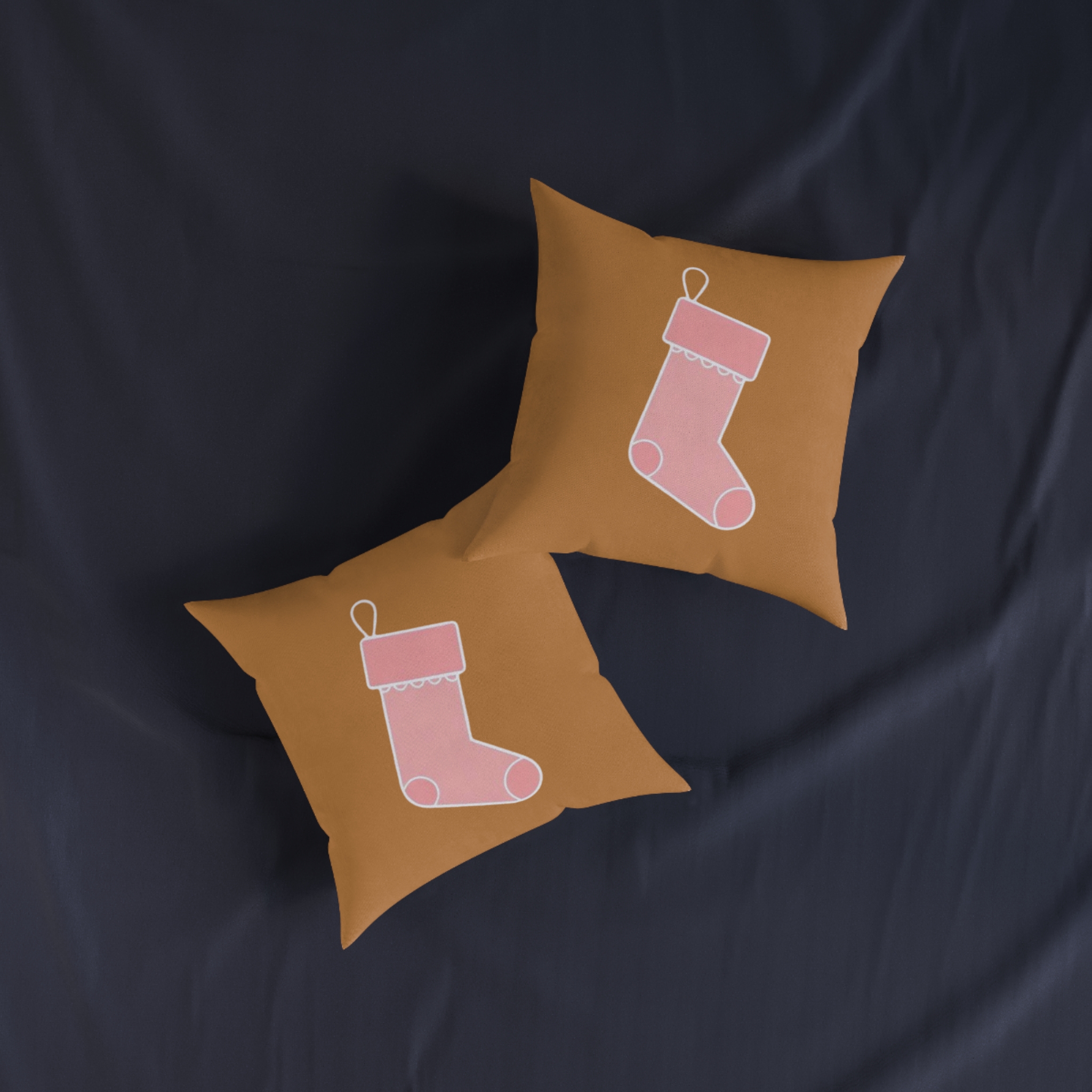 Christmas Stocking Throw Pillow — Cute Pink Stocking Holiday Decor - Image 11