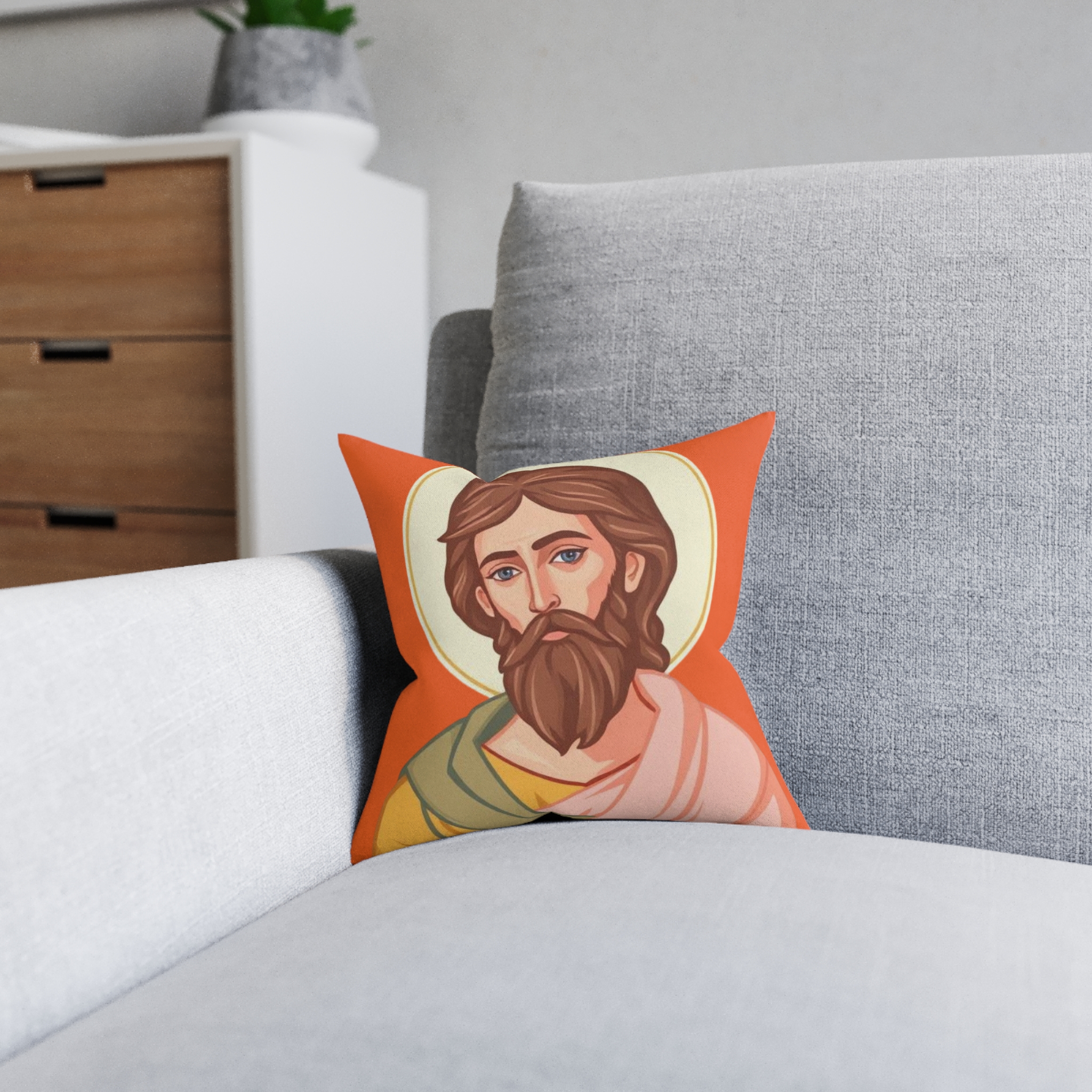 Saint Icon Decorative Pillow — Religious Jesus Throw Pillow for Christian Home Decor - Image 8