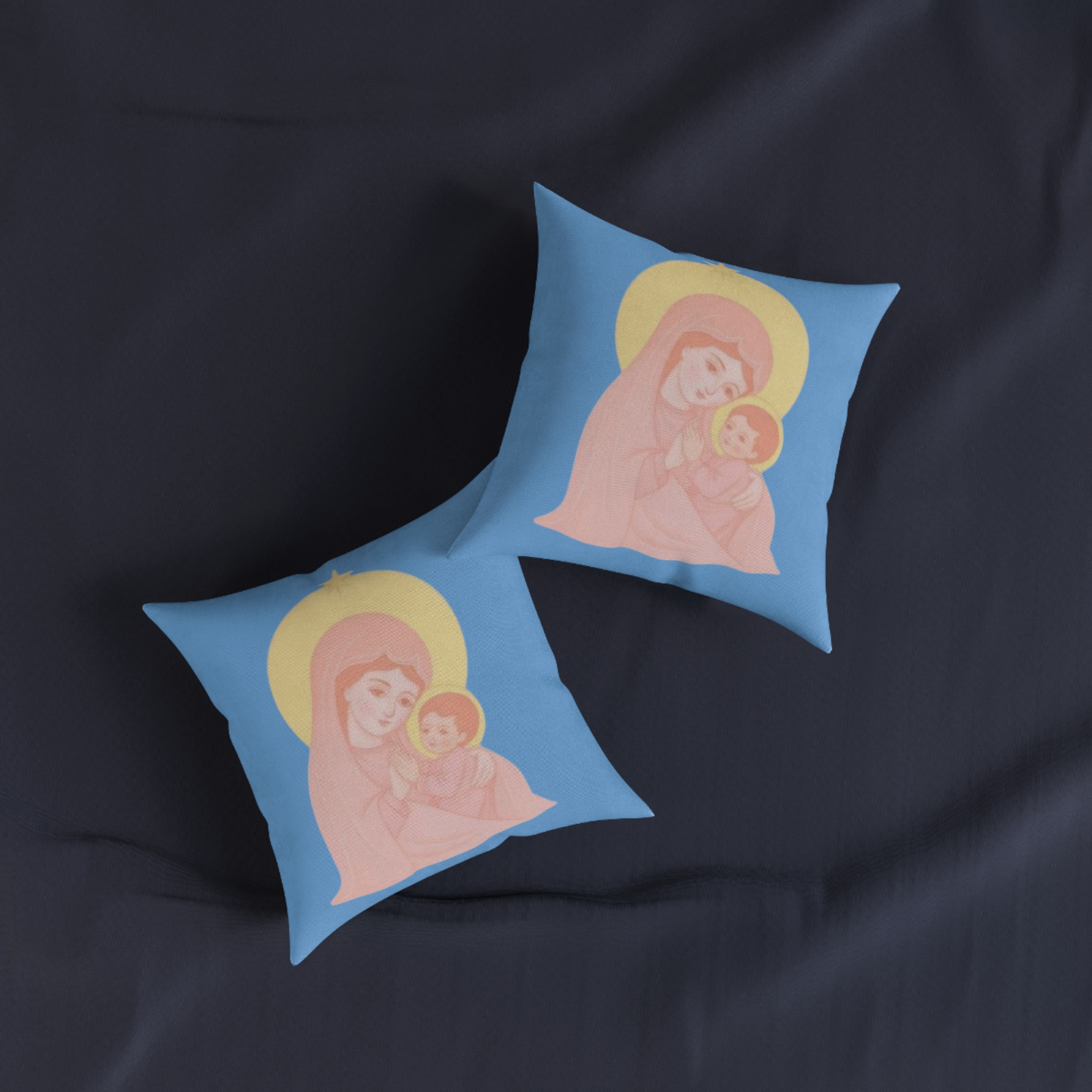 Virgin Mary & Baby Jesus Decorative Pillow — Soft Pastel Religious Throw Pillow for Nursery & Christian Gifts - Image 7