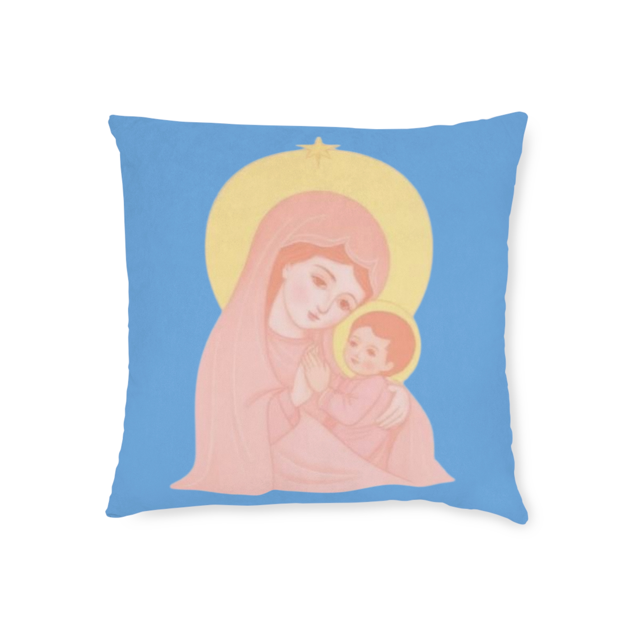 Virgin Mary & Baby Jesus Decorative Pillow — Soft Pastel Religious Throw Pillow for Nursery & Christian Gifts - Image 9