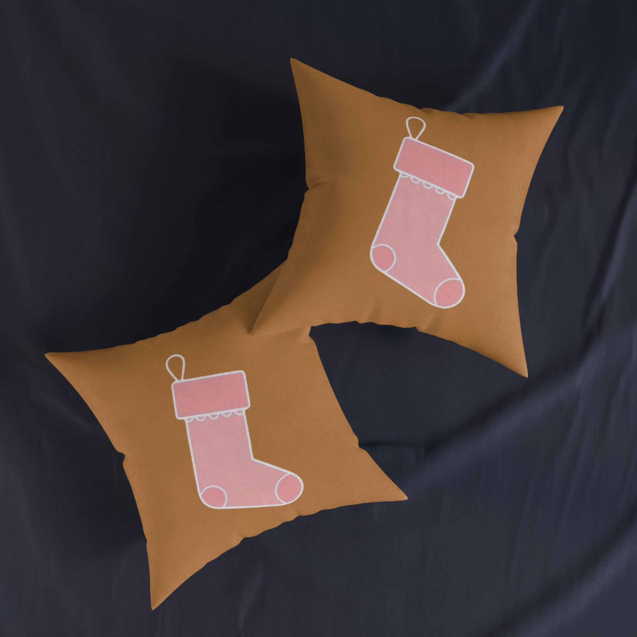Christmas Stocking Throw Pillow — Cute Pink Stocking Holiday Decor - Image 4