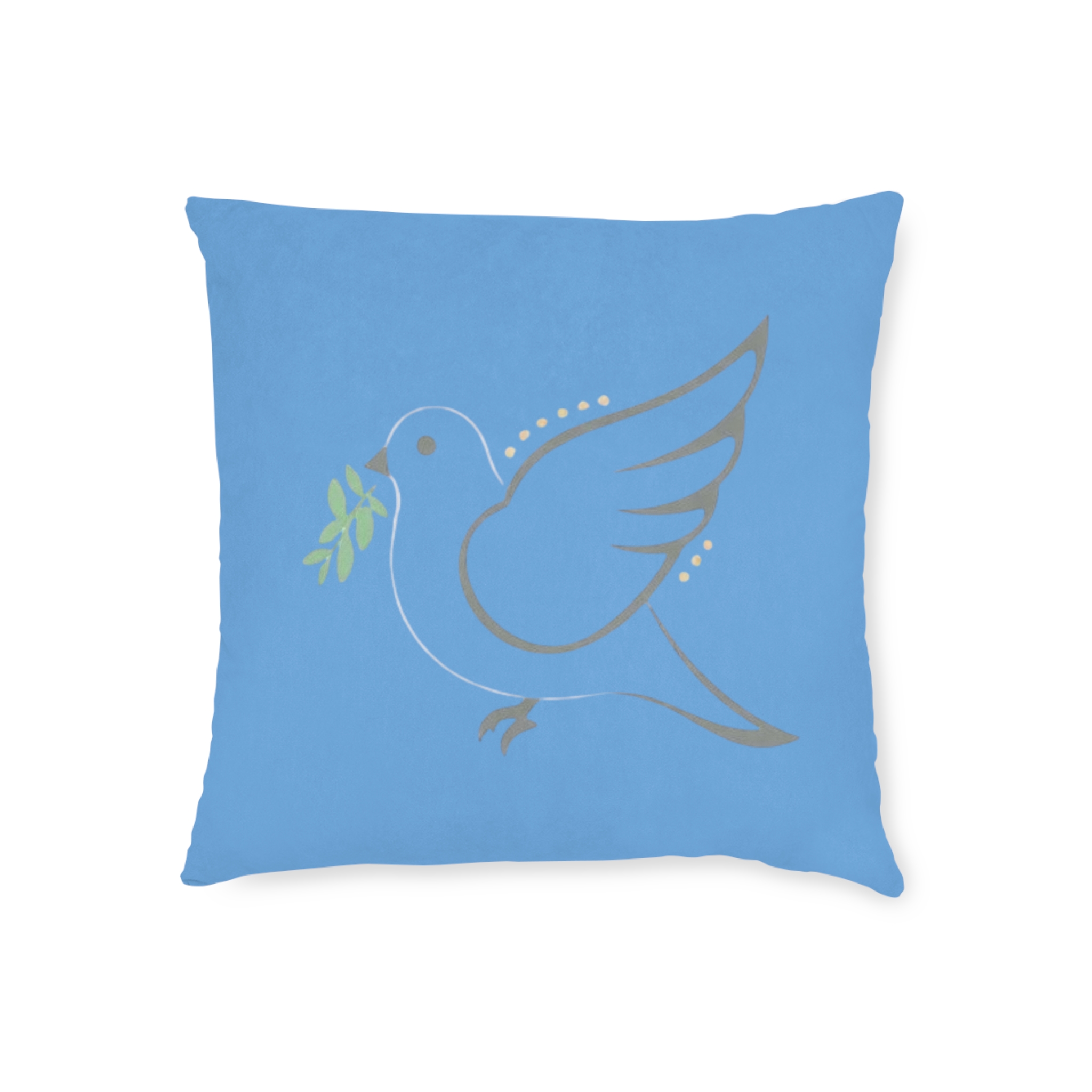 Blue Dove Pillow — Peaceful Olive Branch Decorative Throw Pillow - Image 9