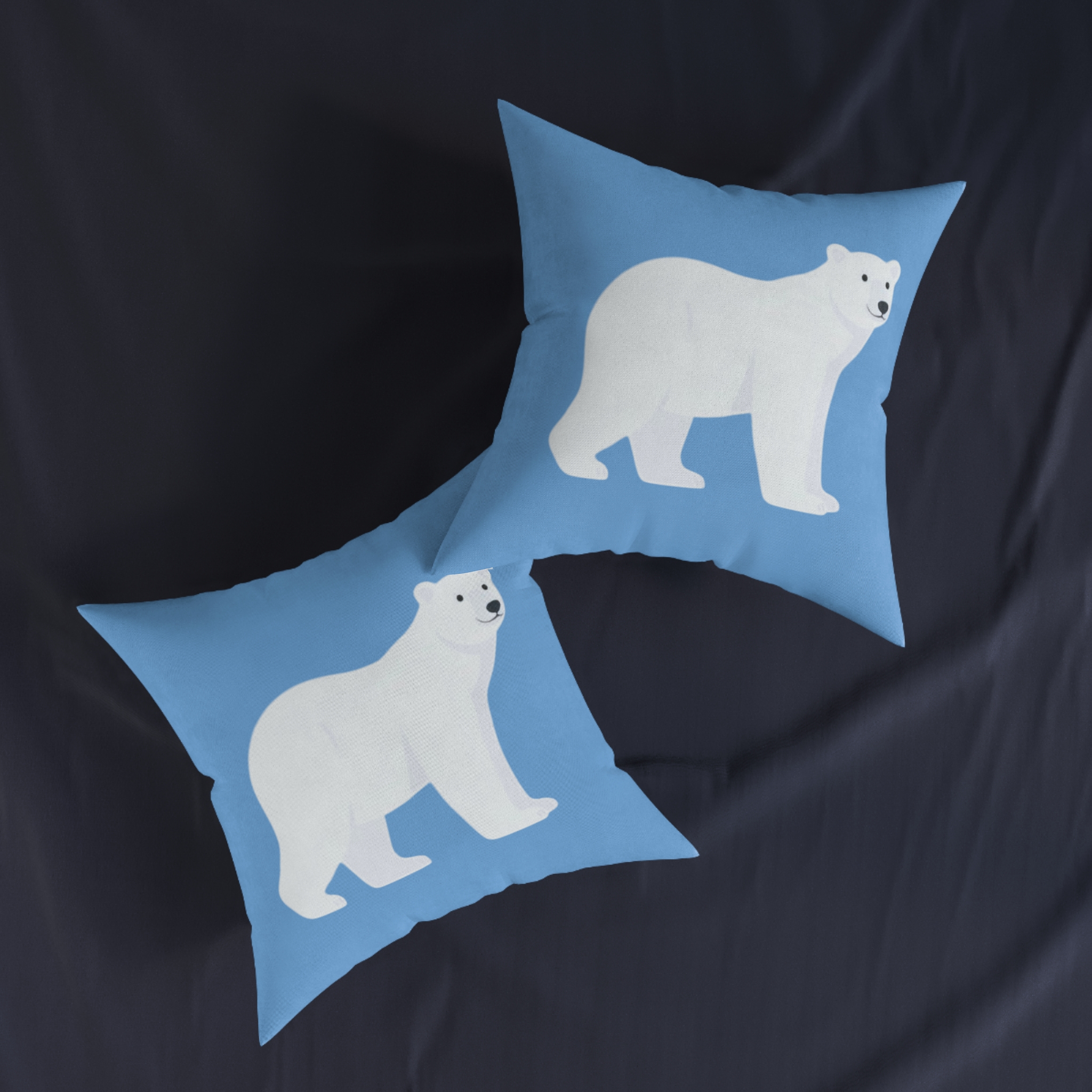 Polar Bear Square Pillow – Cute Arctic Animal Decorative Throw Pillow - Image 4