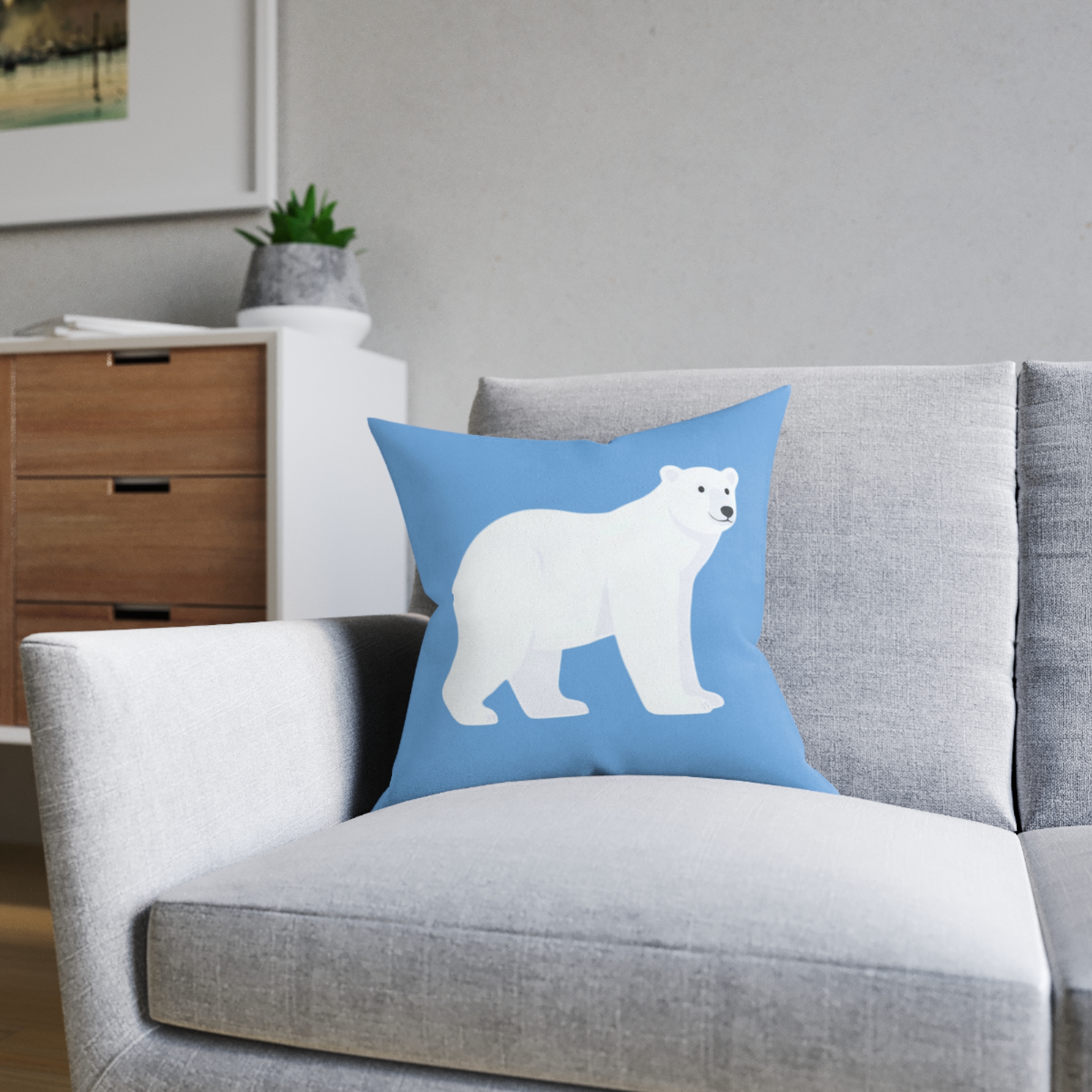 Polar Bear Square Pillow – Cute Arctic Animal Decorative Throw Pillow - Image 12