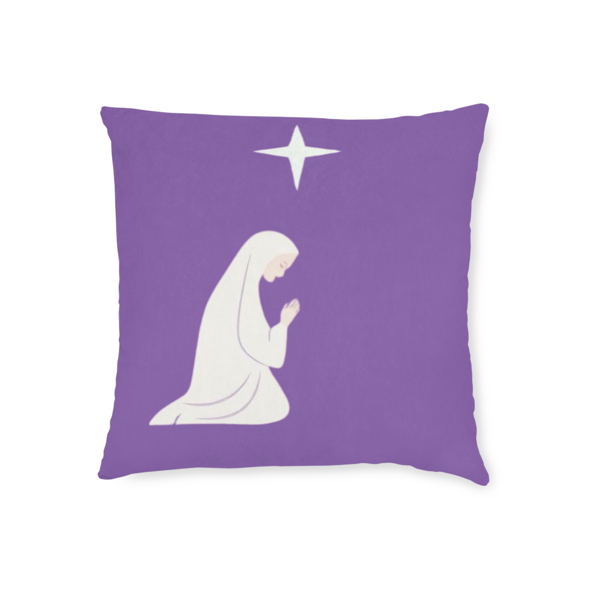 Praying Virgin Mary Square Pillow – Nativity Christmas Decorative Cushion - Image 9