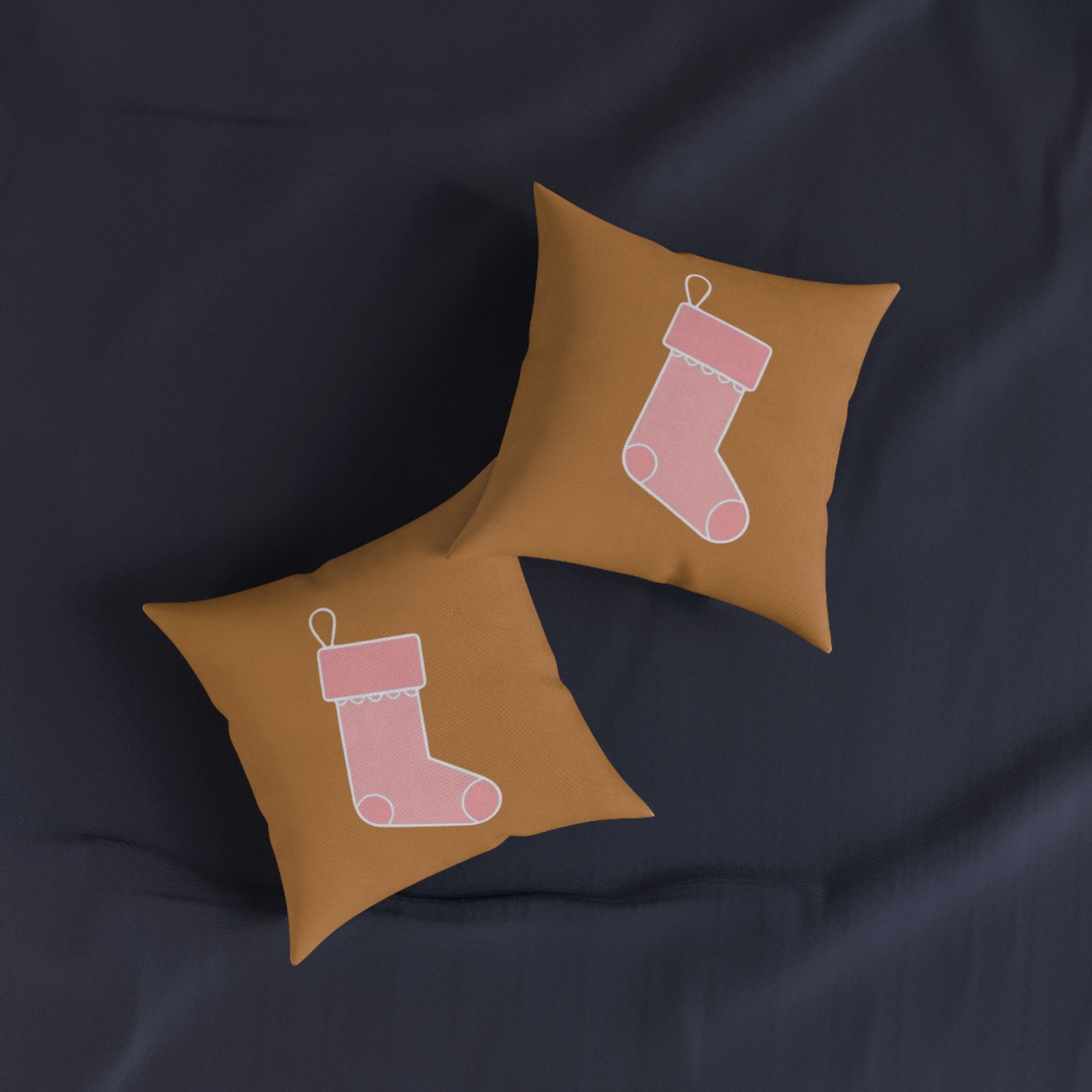 Christmas Stocking Throw Pillow — Cute Pink Stocking Holiday Decor - Image 7