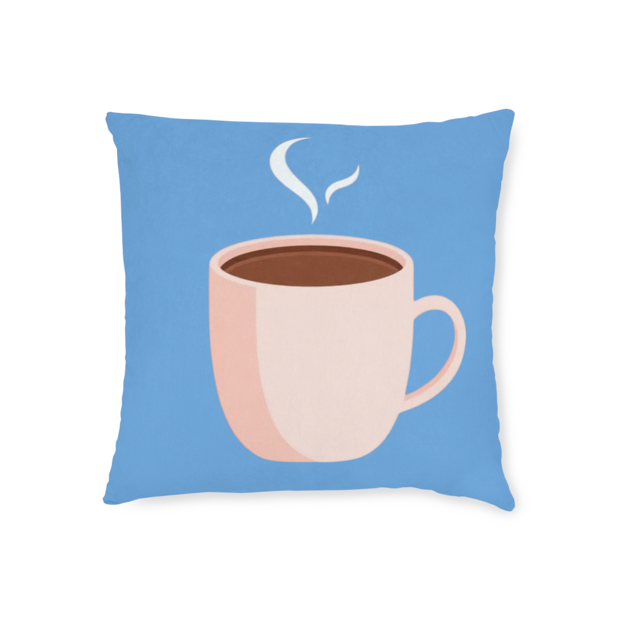 Coffee Cup Decorative Pillow — Cute Blue Breakfast Throw Pillow - Image 10