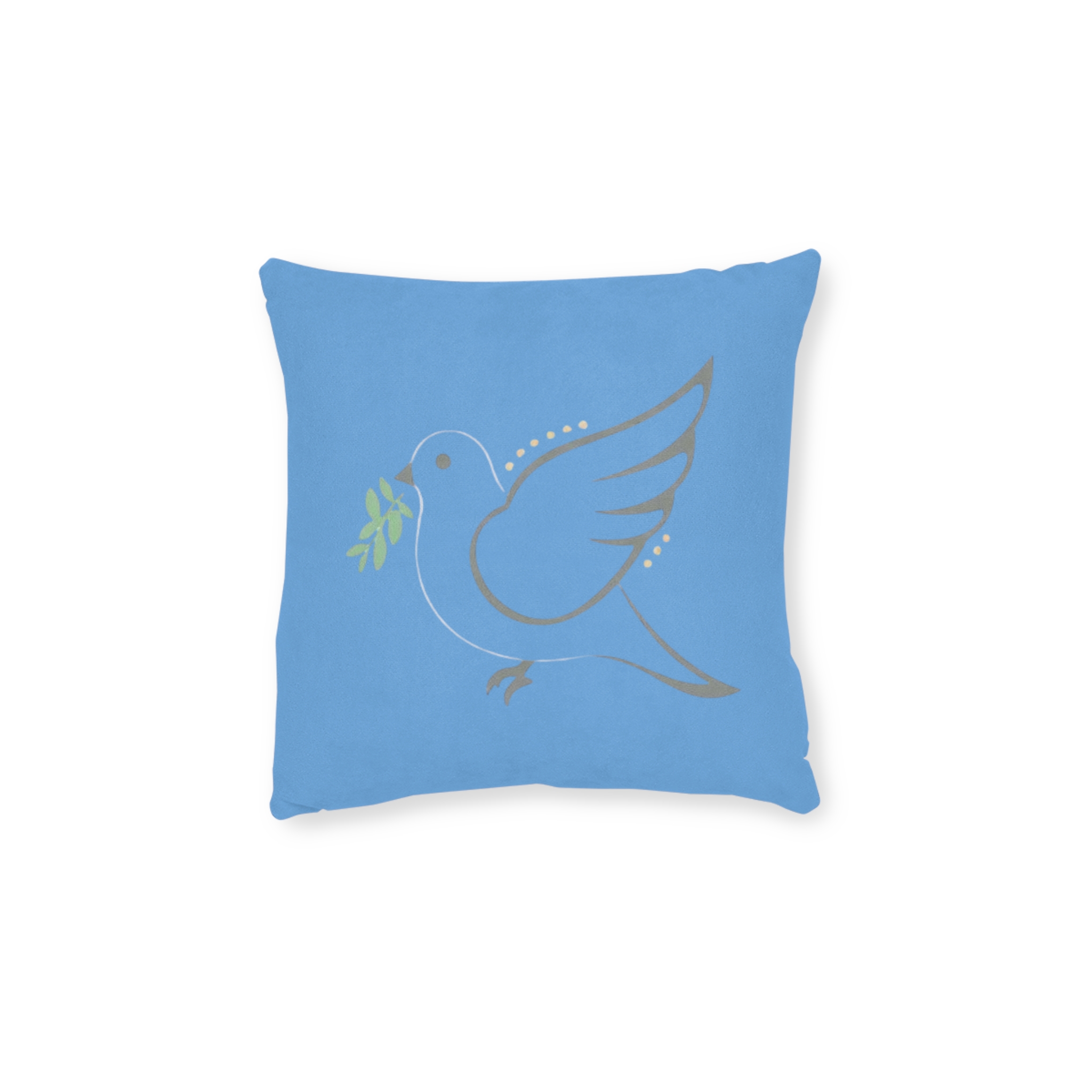 Blue Dove Pillow — Peaceful Olive Branch Decorative Throw Pillow - Image 5