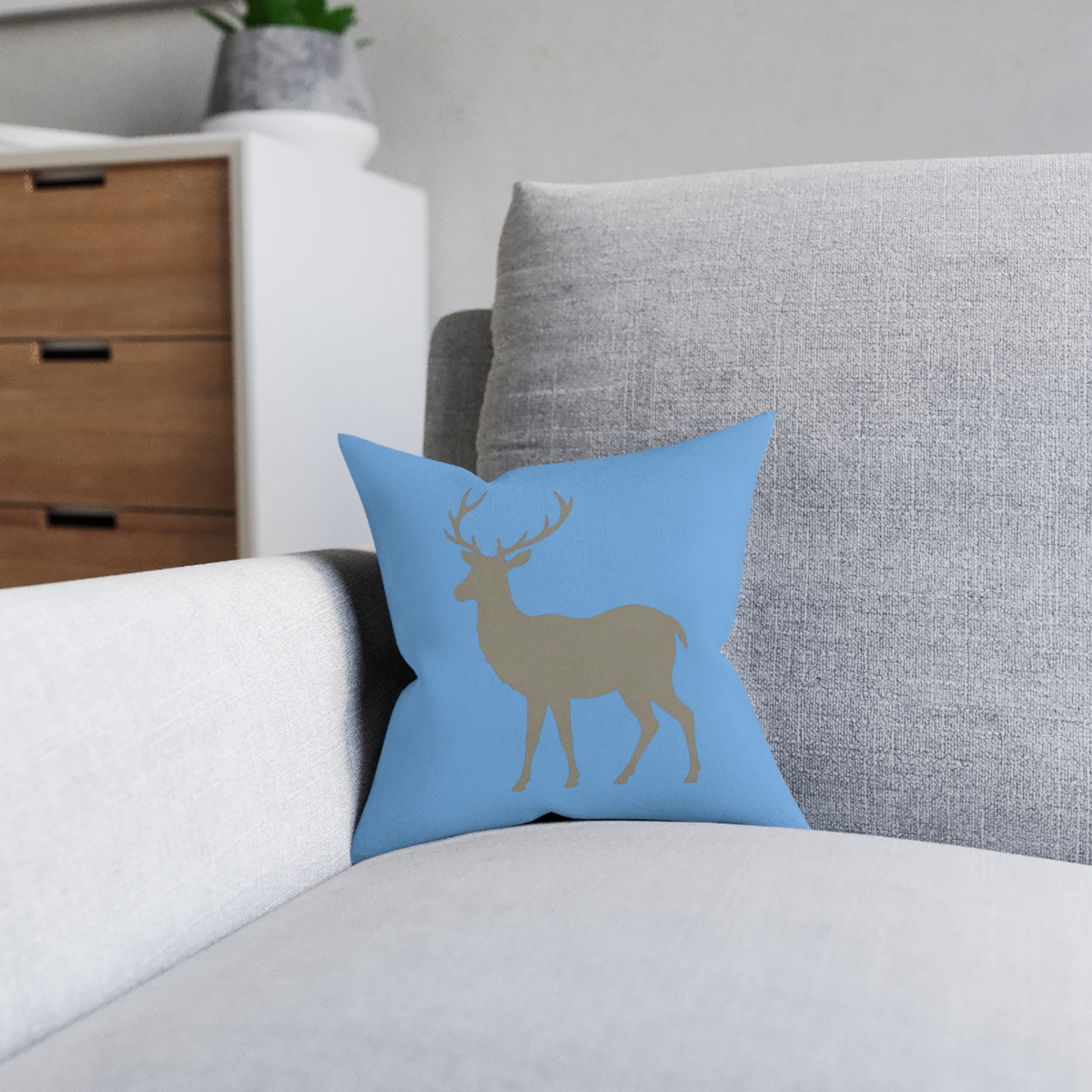 Deer Silhouette Square Pillow – Rustic Lodge Throw Pillow for Cabin, Living Room & Holiday Decor - Image 8
