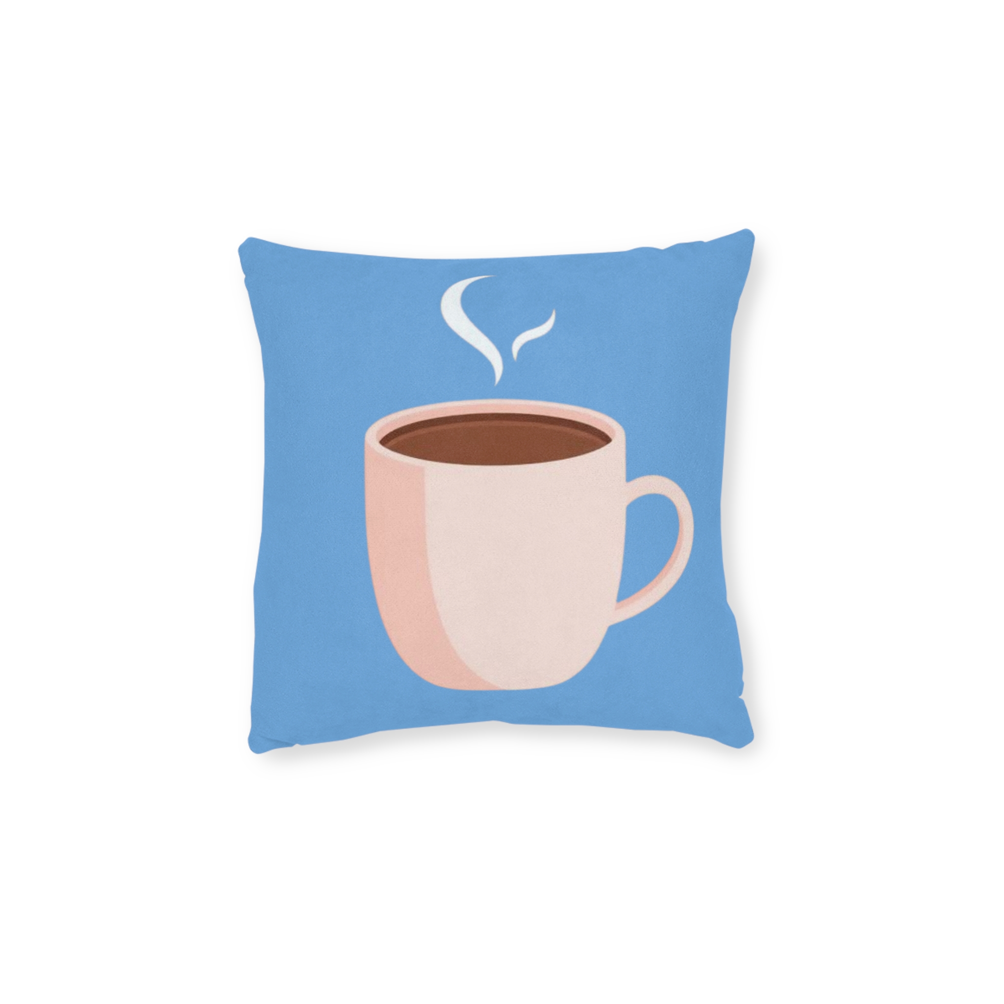 Coffee Cup Decorative Pillow — Cute Blue Breakfast Throw Pillow - Image 5