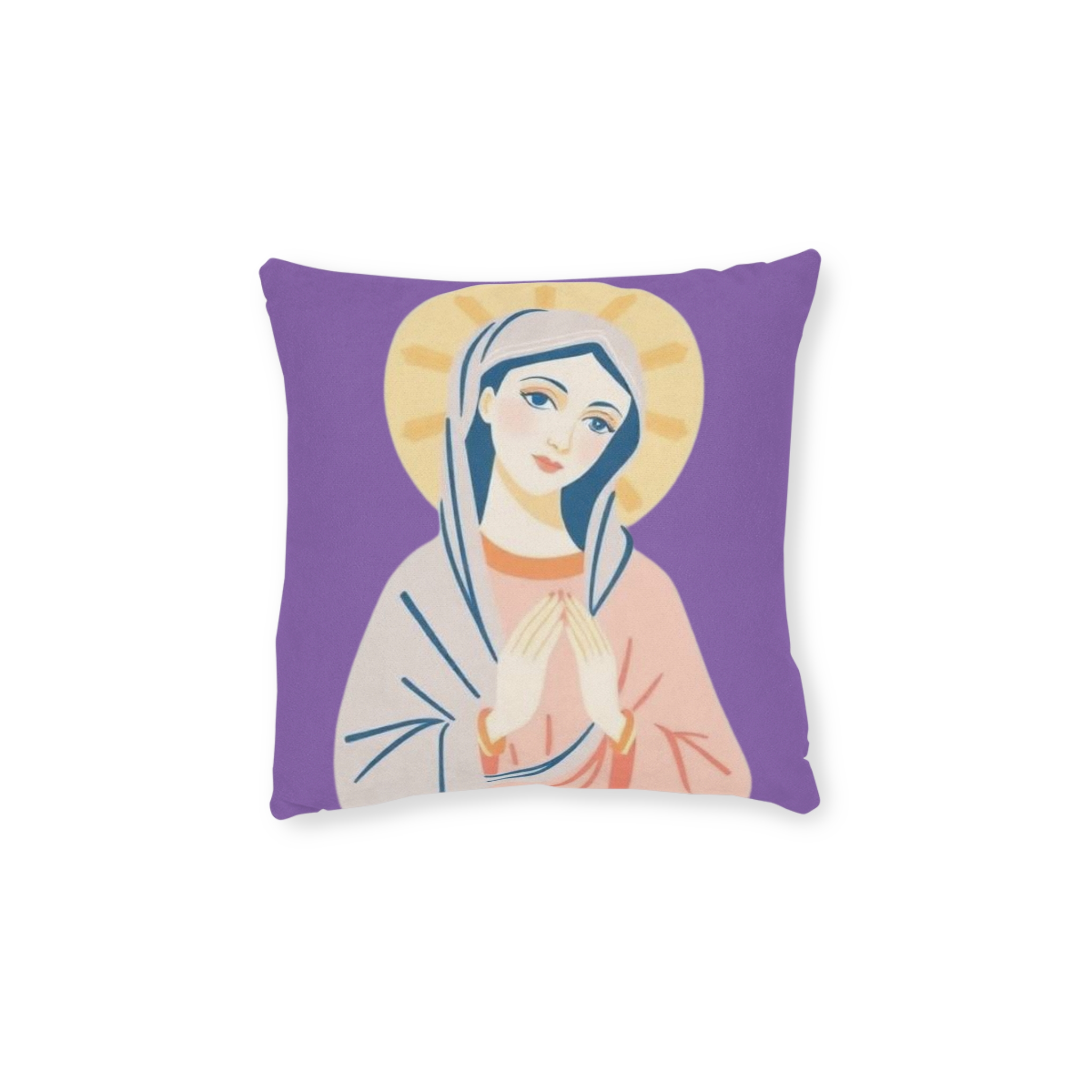 Virgin Mary Decorative Square Pillow — Religious Prayer Cushion for Christian Home Decor, Marian Gift - Image 5