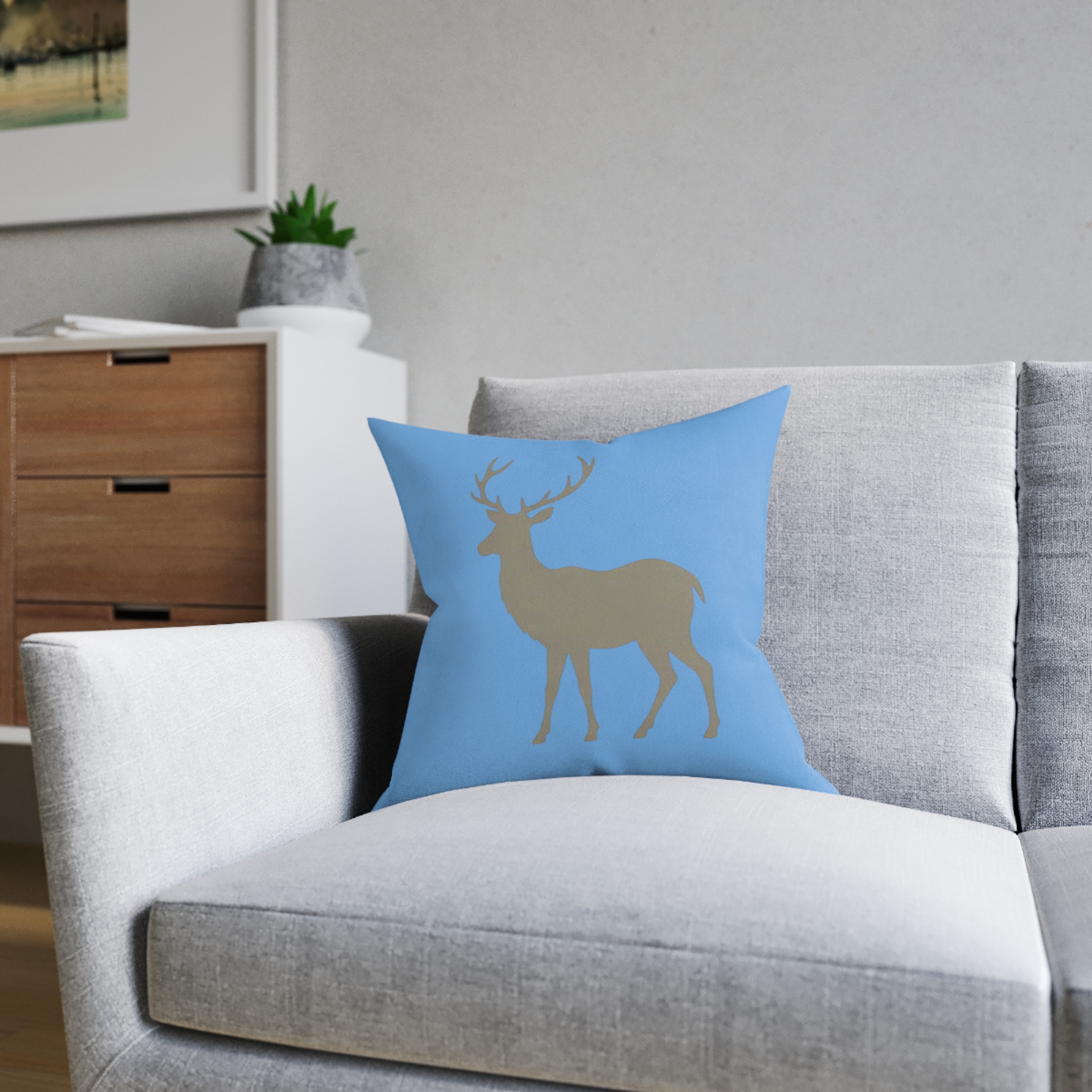 Deer Silhouette Square Pillow – Rustic Lodge Throw Pillow for Cabin, Living Room & Holiday Decor - Image 12
