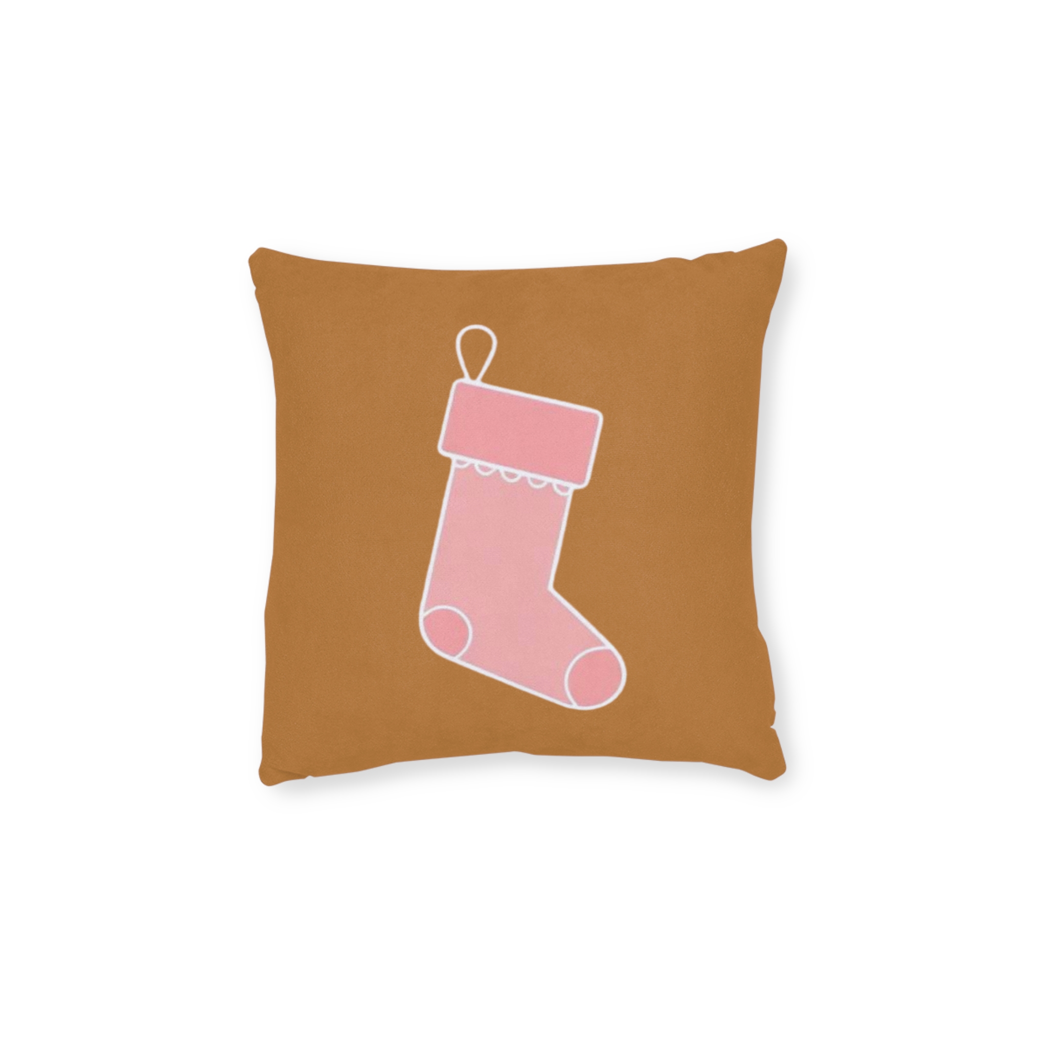 Christmas Stocking Throw Pillow — Cute Pink Stocking Holiday Decor - Image 6