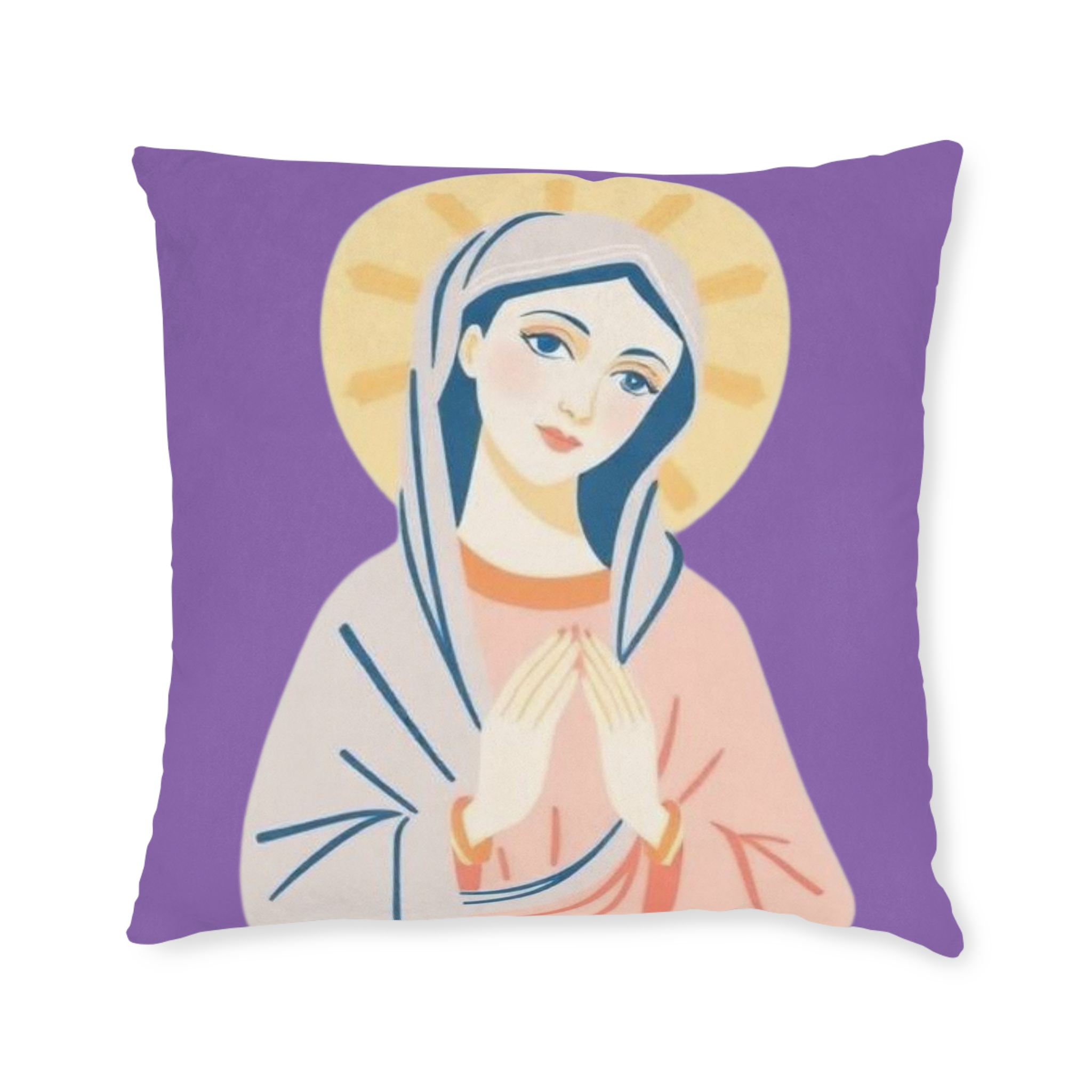 Virgin Mary Decorative Square Pillow — Religious Prayer Cushion for Christian Home Decor, Marian Gift - Image 2