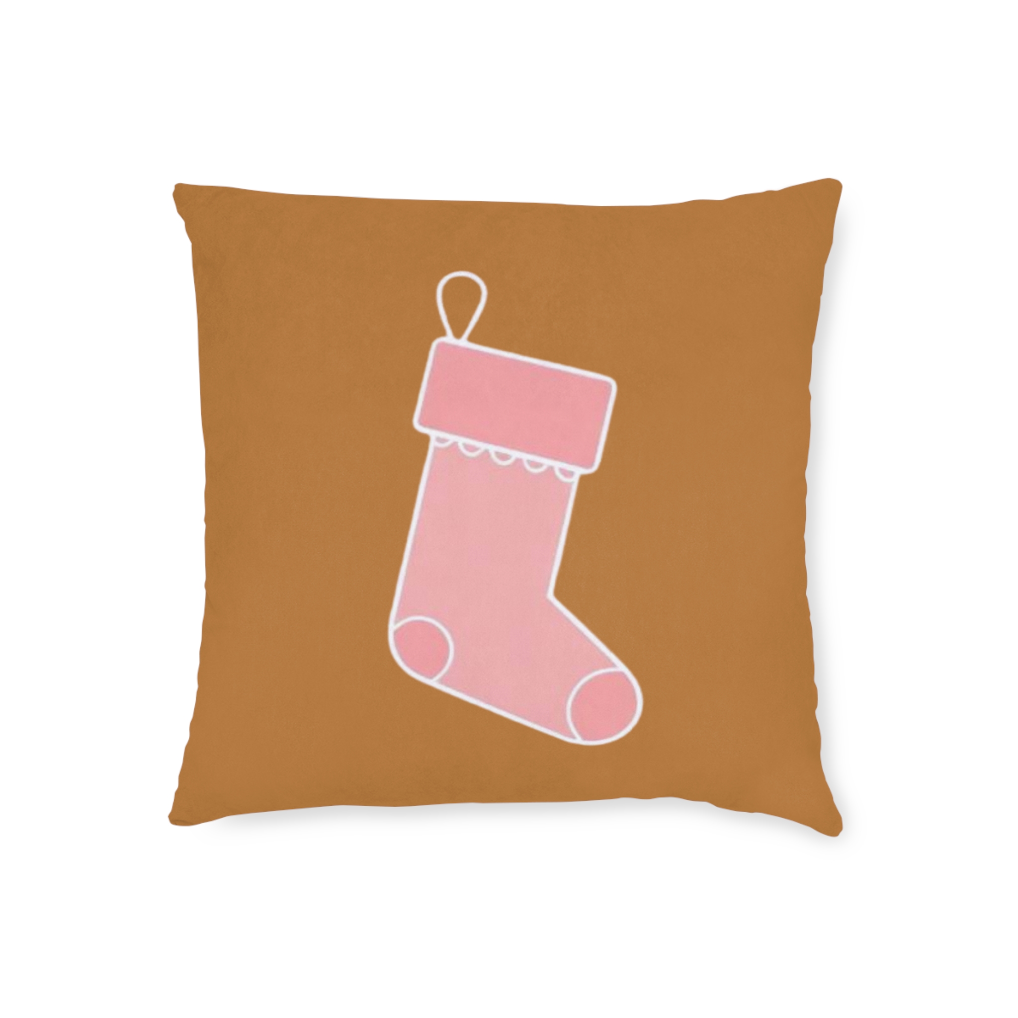 Christmas Stocking Throw Pillow — Cute Pink Stocking Holiday Decor - Image 10